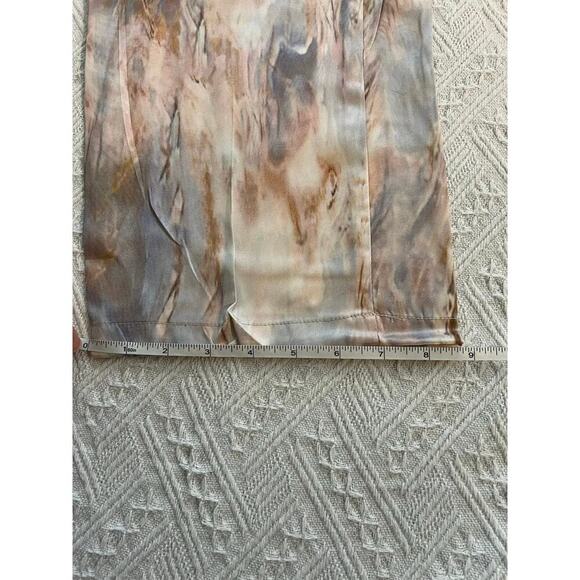 Micas Marble Print High Waisted Satin wide leg Pants NWT Size Small resort wear - Picture 9 of 11